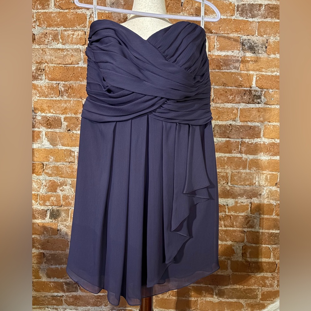 David's Bridal Asymmetrical Dress in Deep Purple